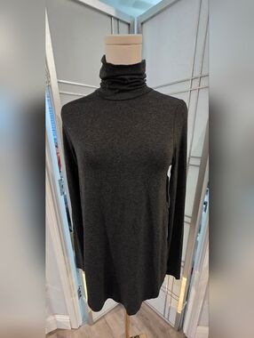 Karen Kane Long Charcoal Gray Turtleneck Dress